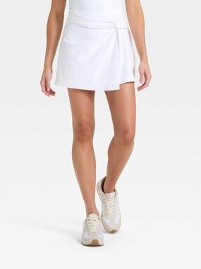 All In Motion Women's Knit High-Rise Knotted Wrap Skort - All In Motion™ White S